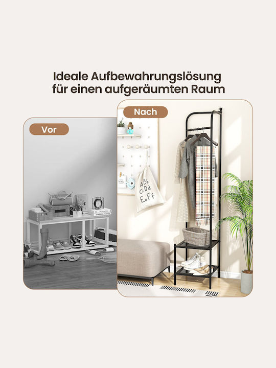 Costway Kleiderständer Schwarz 42.5x42.5x193.5cm