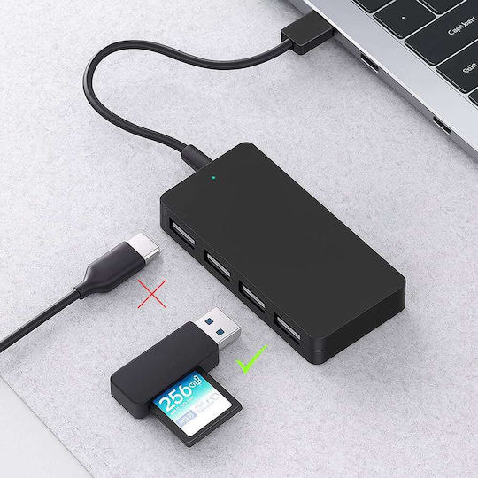 Techsuit USB Hub 4 Ports USB 3.0 with USB-C Connection