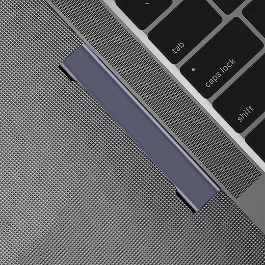 Techsuit Hub 4 Θυρών USB 3.0 με σύνδεση USB-C Γκρι