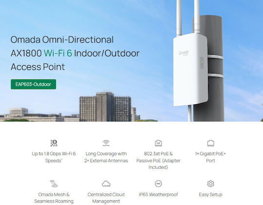 TP-LINK AX1800 v1 Access Point Wi‑Fi 5 Dual Band (2.4 & 5GHz)