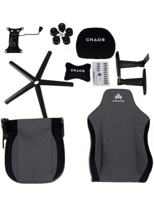 Monarch Gear Chaos Gaming Stuhl mit verstellbaren Armlehnen Iron Gray