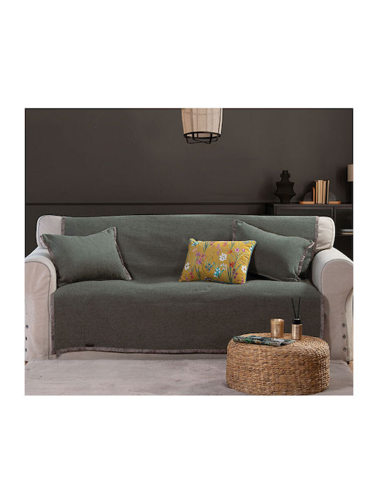 Nef-Nef Homeware New Tanger Three-Seater Sofa Throw 2 Sides 180x300cm Brown Ecru