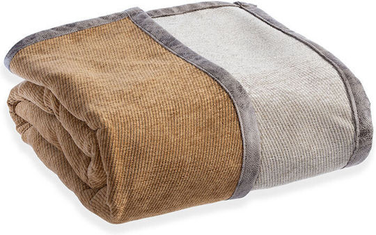 Nef-Nef Homeware New Tanger Three-Seater Sofa Throw 2 Sides 180x300cm Brown Ecru