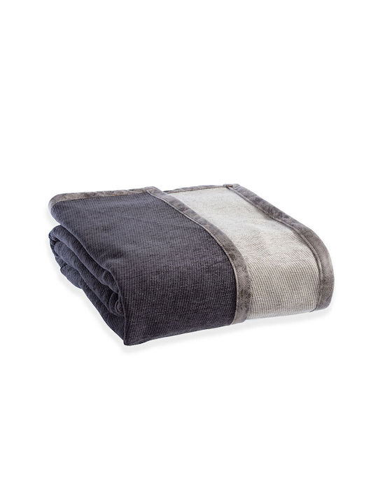 Nef-Nef Homeware New Tanger Armchair Throw 2 Sides 180x180cm Brown Ecru