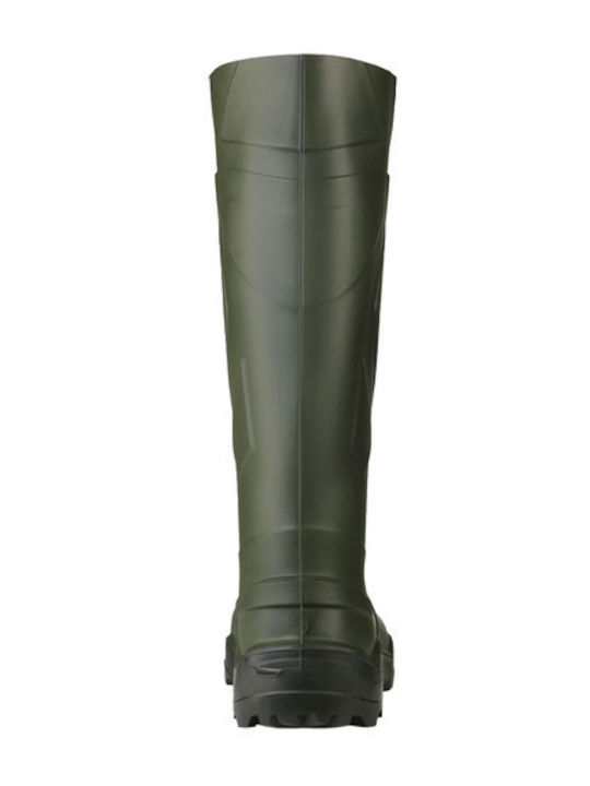 Dunlop Purofort+ O4 Non-Slip Work Wellies Knee Green