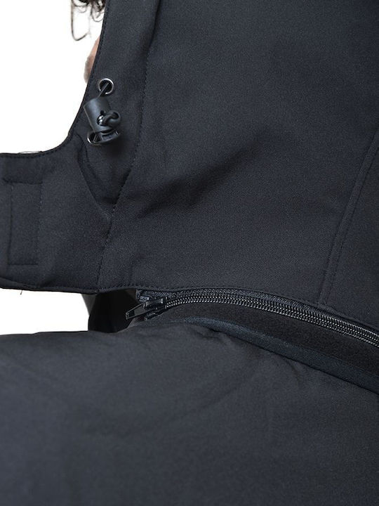 Ergo Work Jacket Softshell Cold with Removable Lining and with Hood Black Ergo Work Jacket Softshell Cold with Removable Lining and with Hood Black