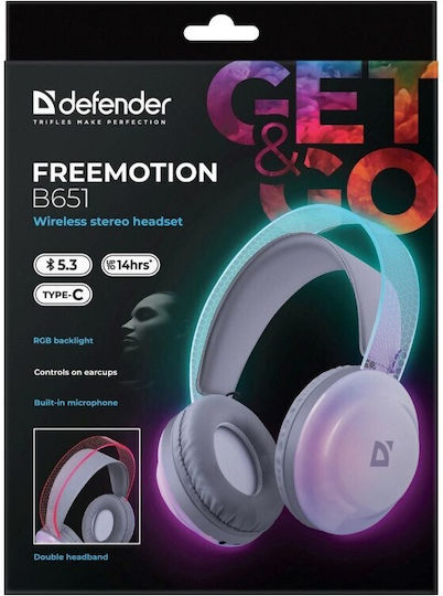 Defender Freemotion B651 Ασύρματα / Ενσύρματα Over Ear Ακουστικά Πολύχρωμα