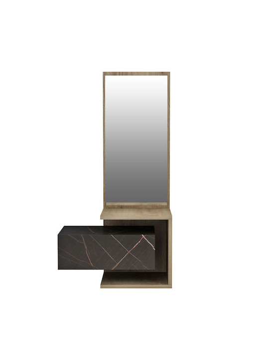Maira Entry Furniture with Mirror Σονόμα-black Marble 49.1x31.3x90cm