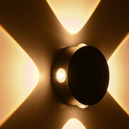 kelvo Arkos Wall-Mounted Outdoor Spot Light LED IP65 8W with Warm White Light 13x5.5x13εκ.