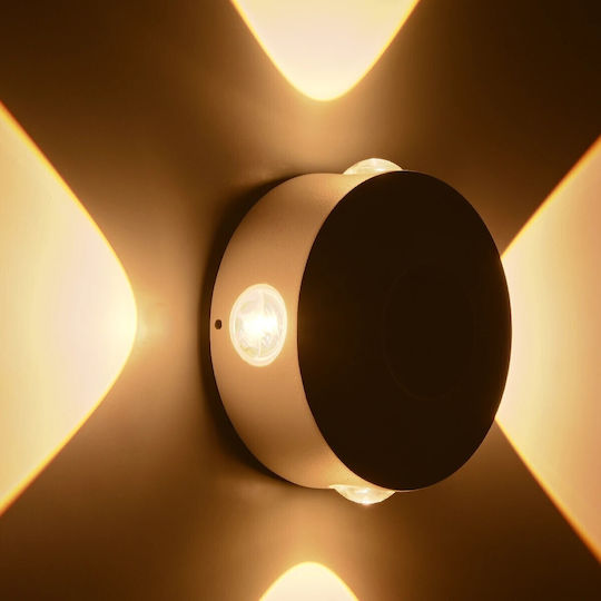 Kelvo Arkos Wall-Mounted Outdoor Spot Light LED IP65 8W with Warm White Light 13x5.5x13εκ.