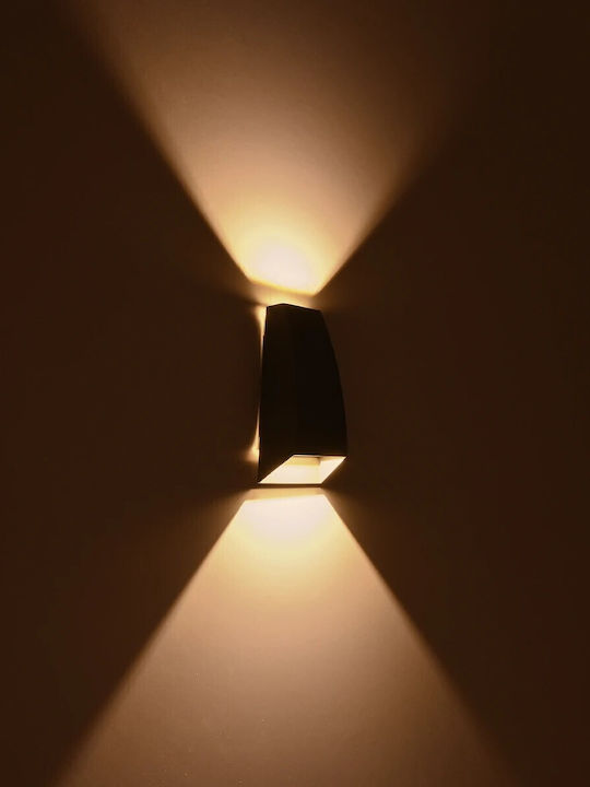 kelvo Flux Wall-Mounted Outdoor Spot Light LED IP65 6W with Warm White Light 5x8.5x17εκ.