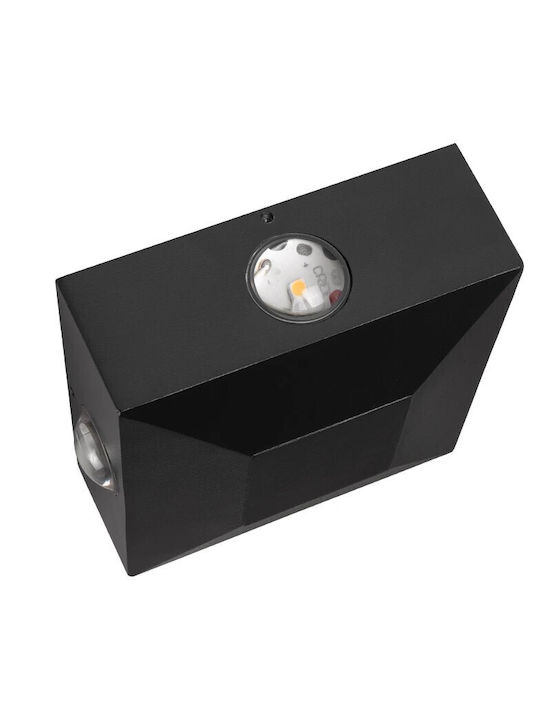 kelvo Arkos Стенно Външно Спот Осветление LED IP65 8W с Топло бяло Светлина 14x5.5x14εκ.