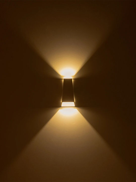 kelvo Flux Επιτοίχιο Εξωτερικό Σποτ LED IP65 6W με Θερμό Λευκό Φως 5x8.5x17εκ.