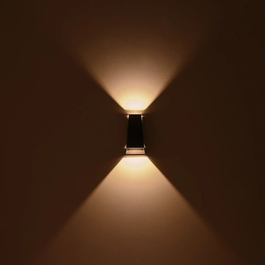 kelvo Flux Стенно Външно Спот Осветление LED IP65 6W с Топло бяло Светлина 5x8.5x17εκ.