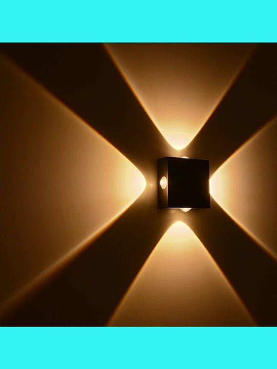 kelvo Arkos Стенно Външно Спот Осветление LED IP65 8W с Топло бяло Светлина 14x5.5x14εκ.