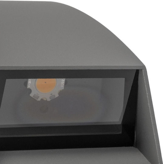 kelvo Flux Wall-Mounted Outdoor Spot Light LED IP65 6W with Warm White Light 5x8.5x17εκ.