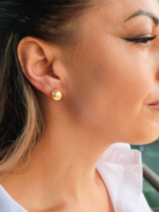 18K Gold South Sea Pearl Earrings F126548