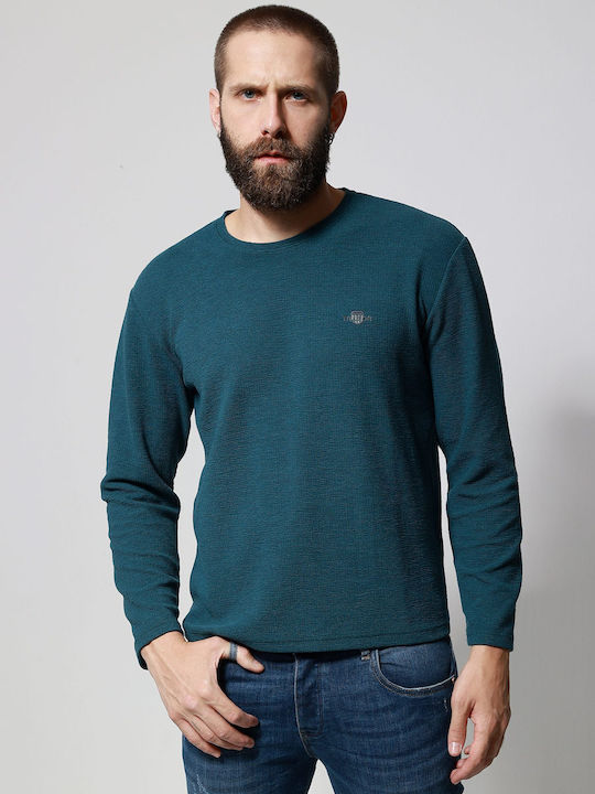 Long Sleeve Blouse Petrol Blue