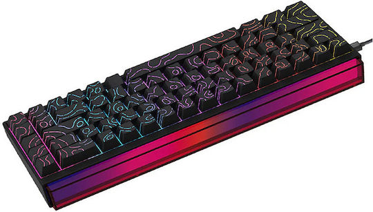 Ajazz NK68 Gaming Mechanical Keyboard 65% with Custom Red switches and RGB lighting (English US) Black Contours