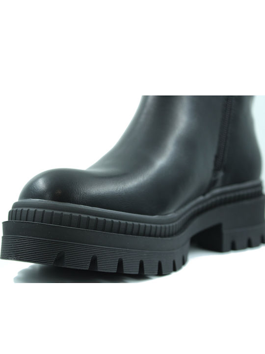 Ghete Chelsea De Piele Dama Negre