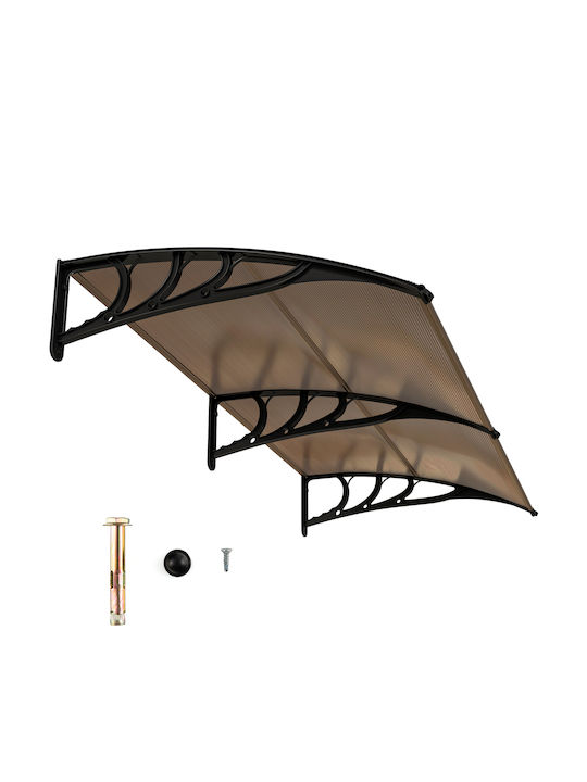 Costway Βεράντα Αλουμινίου 199 X 99 Cm Είσοδο Σπιτιού Καμπύλο Στέγαστρο Καφέ Np11230cf