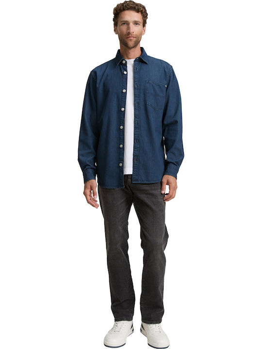 Дълъг ръкав Риза Used Dark Stone Blue Denim