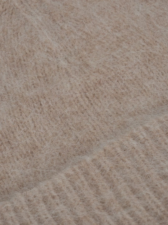Beanie Γυναικείος Σκούφος Πλεκτός σε Μπεζ χρώμα