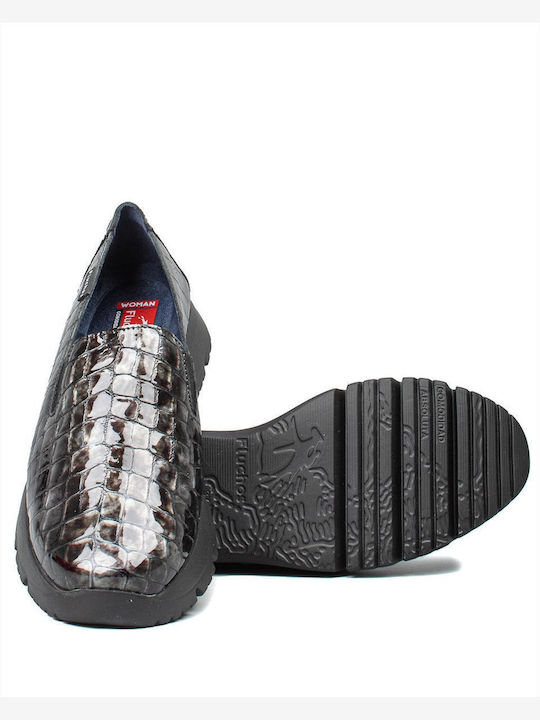 Leather Women's Moccasins in Gray Color