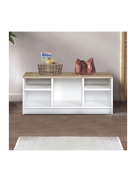 London Wooden Shoe Organizer White 100x35x40cm