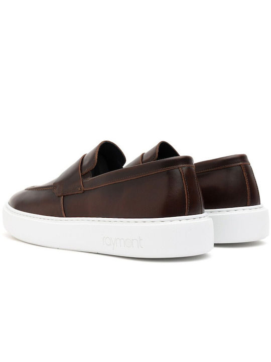 Δερμάτινα Ανδρικά Loafers σε Καφέ Χρώμα