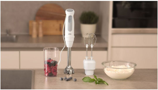 Braun MultiQuick 5 Ръчен Блендер с Неръждаема Пръчка 1000W Бял