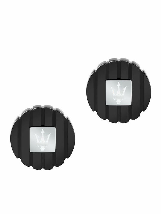 Maserati Cufflinks from Steel in Black Color