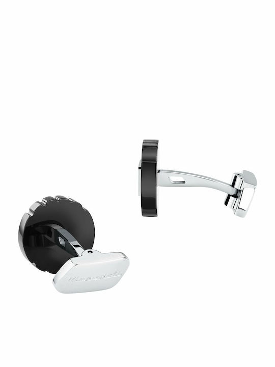 Maserati Cufflinks from Steel in Black Color