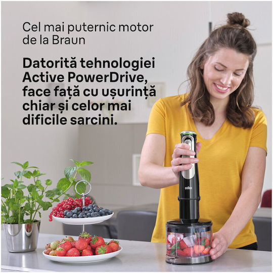 Braun Blender De Mână Cu Tijă Din Plastic 1200W Negru