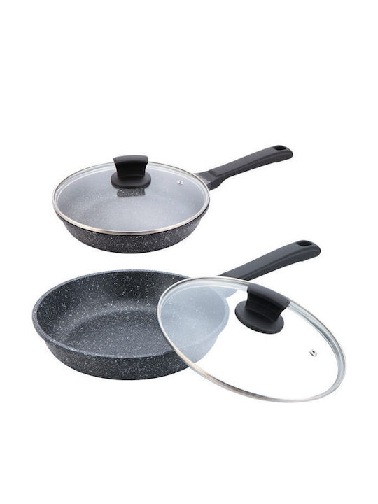 Maestro Pan Mit Deckel aus Aluminium mit Steinbeschichtung 24cm