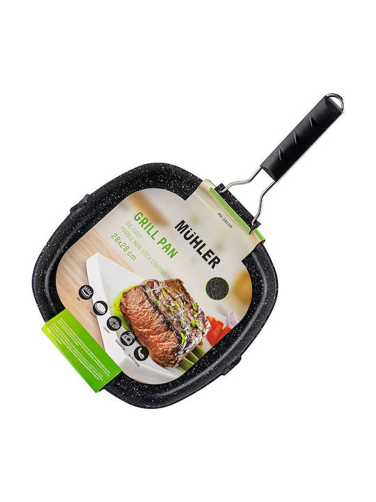 Muhler Grill aus Druckguss-Aluminium mit Steinbeschichtung 28cm