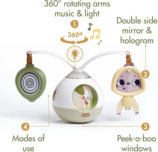 Tiny Love 2-in-1 Tummy Time Musical Mobile 360° Rotatable Baby Mobile Music & Light 0+ Months Stroller Mobile Electric Music Mobile Babies 3 Music & Sound Modes Boho Chic