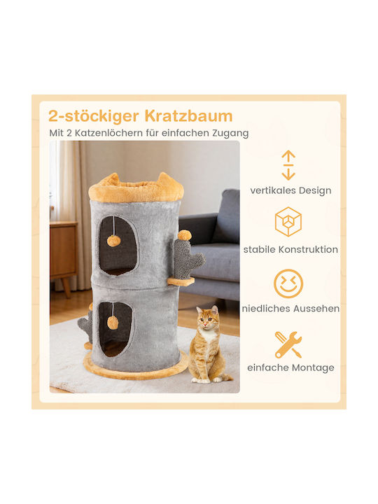 Costway Котешко драскало Дървета за котки Сив 83x83см.