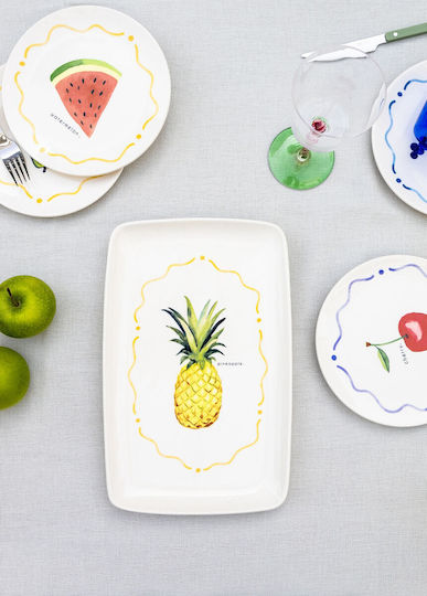 Hermia Serving Platter Rectangular Multicolored 34x25cm