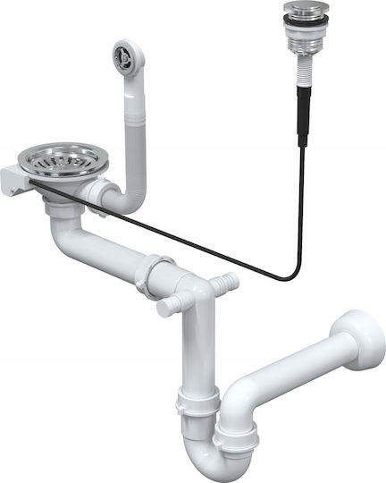 GraniteQ EVAN 156 Drop-In Sink Left Inox W100xD50cm Snow White