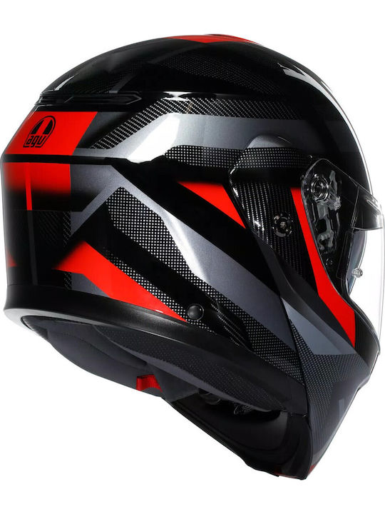 AGV Streetmodular Ledro Black/Red Мотоциклетна каска Флип ъп ECE 22.06 1690гр с Sunvisor
