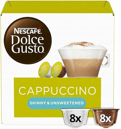 Nescafe Cappuccino Dolce Gusto R Skinny Cappuccino Capsules Compatible With Dolce Gusto Machine 16 Caps