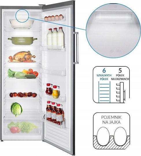 MPM Ψυγείο Συντήρησης 331lt Υ170xΠ60xΒ60εκ. Inox MPM-335-CJ-31