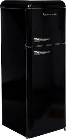 Ravanson Kühlschrank mit Doppeltür 208Es H147xB54.5xT58.5cm. Schwarz LKK-210RB