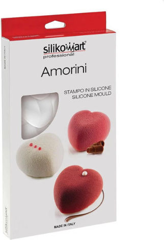Silikomart Amorini 100 Formă de Patiserie pentru Chec Inima din Silicon 6.3x6.5x3.9buc 1buc
