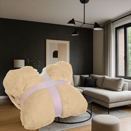 Pătură Polar Fleece Cu Mâneci 88x80cm Bej