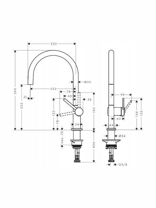 Hansgrohe Talis M54 Πάγκου