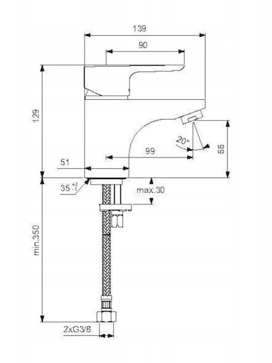 Ideal Standard Cerafine O Αναμεικτική Μπαταρία Νιπτήρα Ασημί