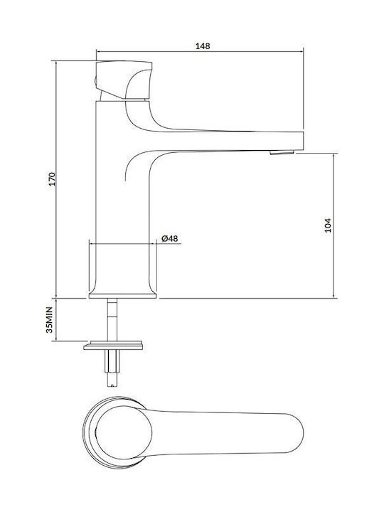 Cersanit Mixing Sink Faucet Gold