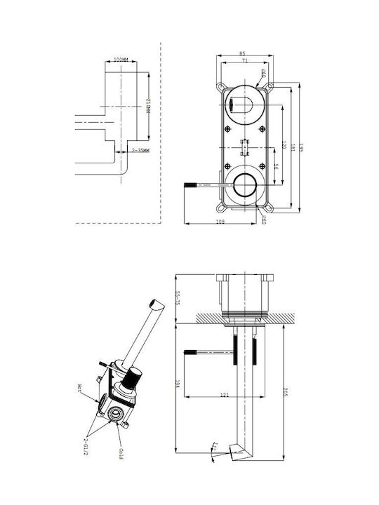 Cersanit Mixing Sink Faucet Black